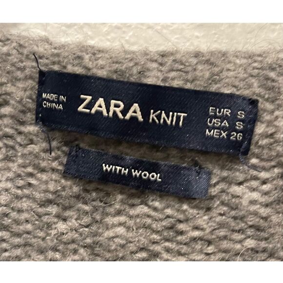 ZARA Knit Wool Button Down Grey Cardigan - Picture 2 of 5